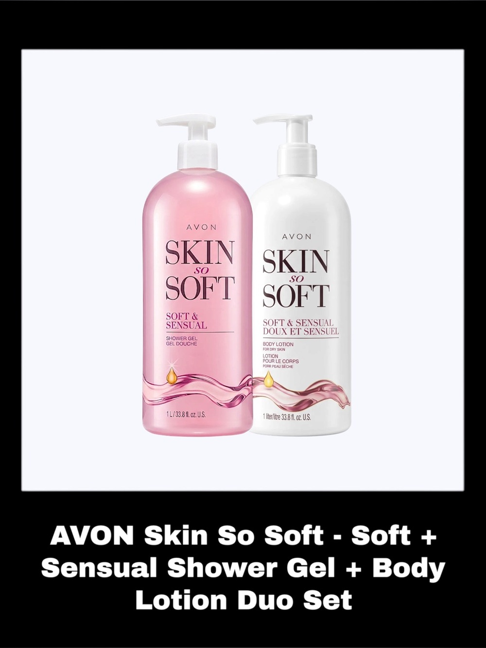 AVON SKIN SO SOFT - Soft & Sensual Bonus Size Shower Gel + Body Lotion Duo Set